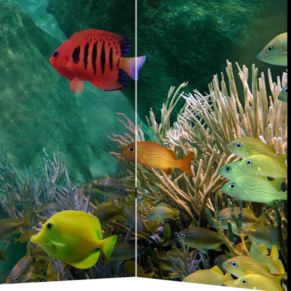 Bedruckter Paravent Urlaubsträume Meer & Bewohner - Luzillo