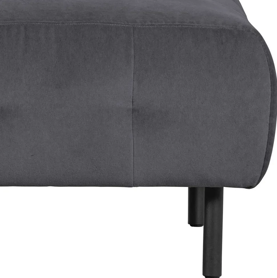 Beistellhocker in Dunkelgrau Samtbezug - Pingdong