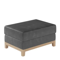 Beistellhocker in Dunkelgrau Samt - Bildo