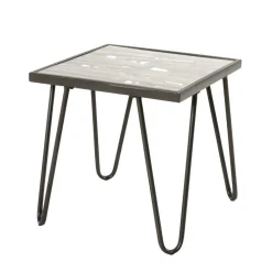 Beistelltisch aus Glas & Holz & Stahl - Zilandra