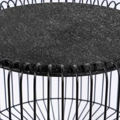 Beistelltisch in Schwarz Marmorplatte - Davork