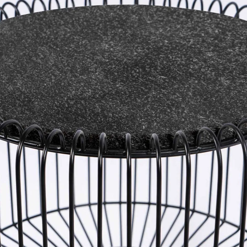 Beistelltisch in Schwarz Marmorplatte - Davork