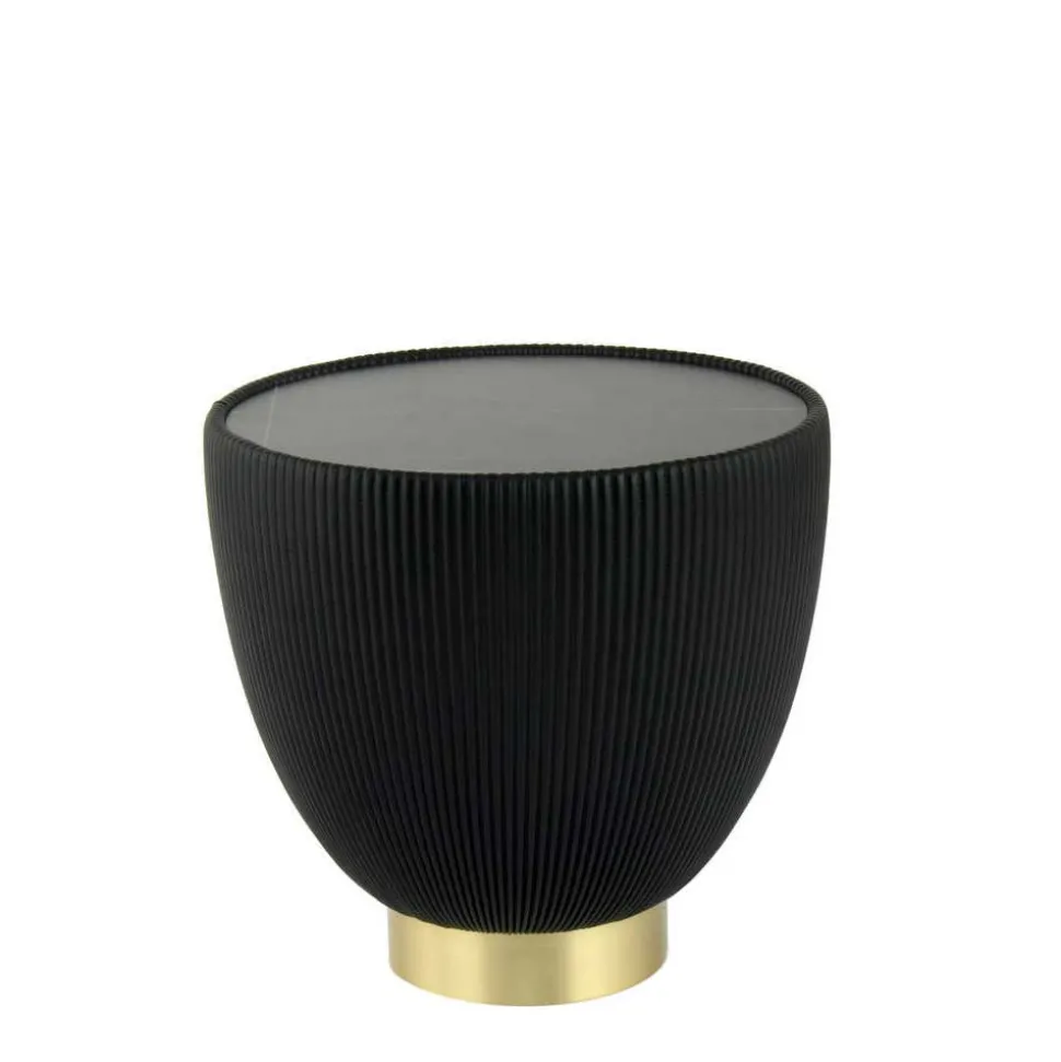 Beistelltisch in Schwarz Kunstleder - Viborg