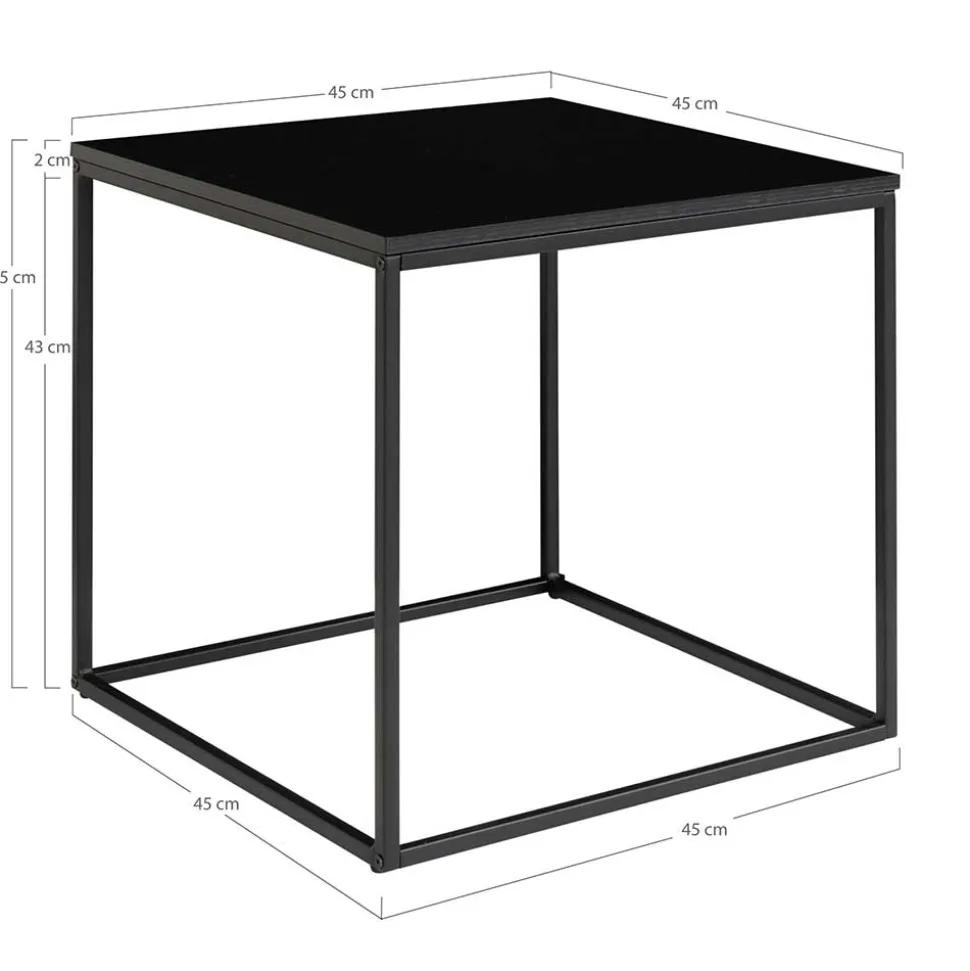 Beistelltisch mit Bügelgestell in Schwarz - Espnoz