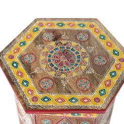Beistelltisch mit farbenfrohen Mandalas und Mustern - Jambi