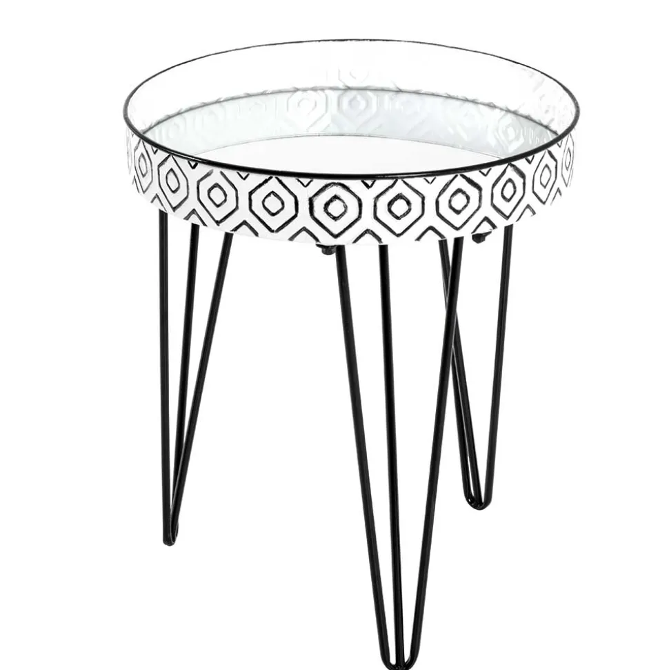 Beistelltisch mit Platte aus Spiegelglas - Elba