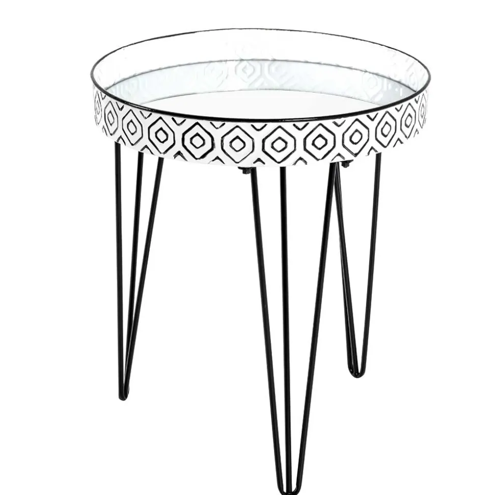 Beistelltisch mit Platte aus Spiegelglas - Elba