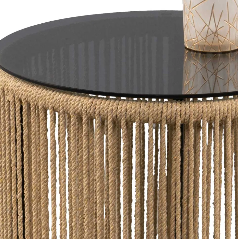 Beistelltisch mit Rauchglas Platte - Pharina