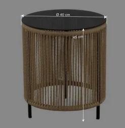 Beistelltisch mit Rauchglas Platte - Pharina