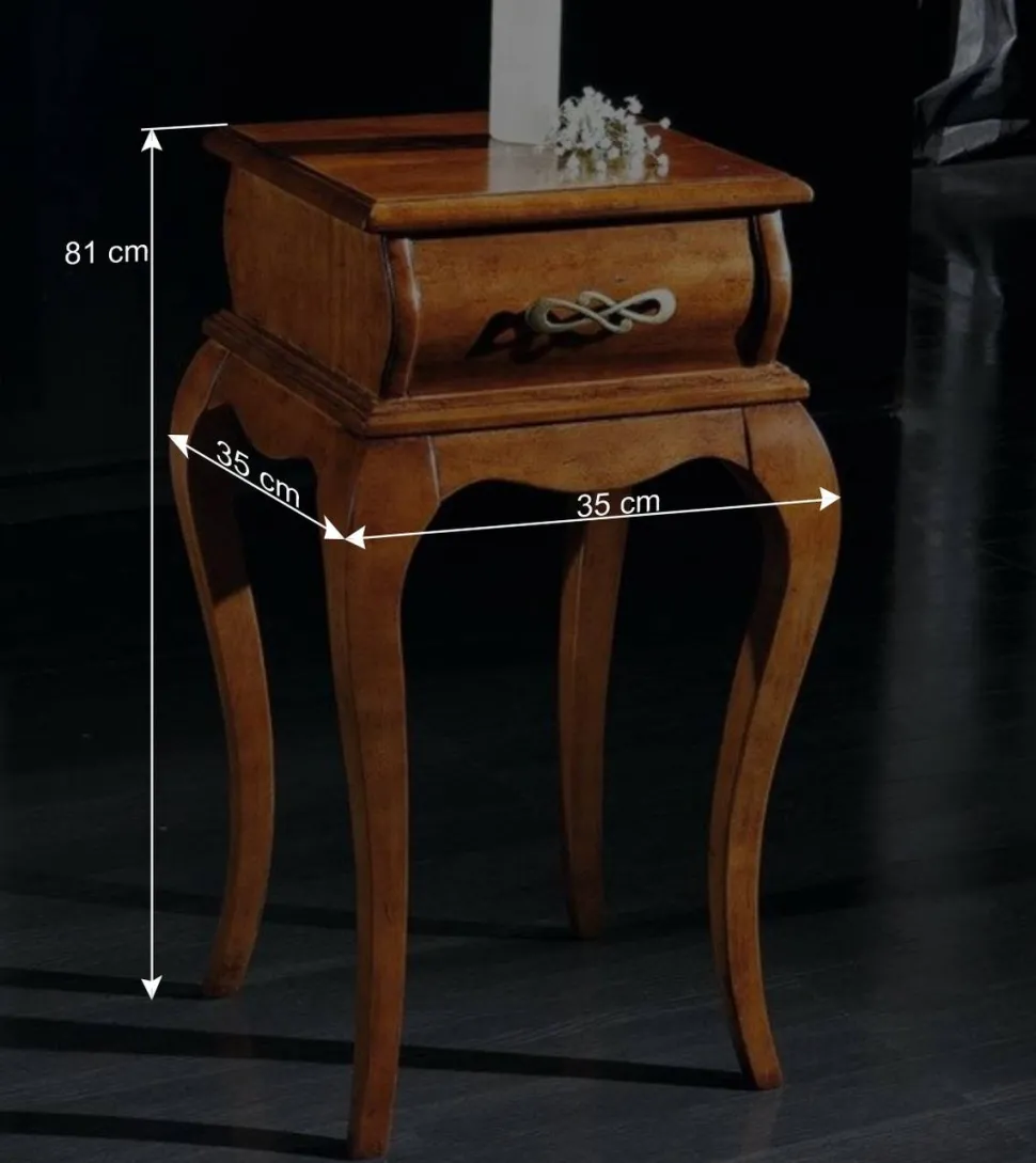 Beistelltisch mit Schublade in Nussbaumfarben - Motiz