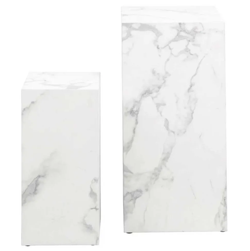 Beistelltisch Set in Marmor Optik - Buryas (zweiteilig)