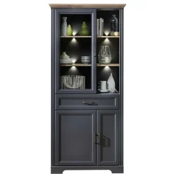 Beleuchtete TV Wohnwand Landhaus - Thumbs (vierteilig)