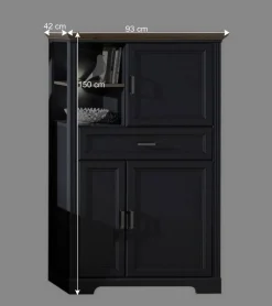 Beleuchtete TV Wohnwand Landhaus - Thumbs (vierteilig)