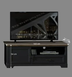 Beleuchtete TV Wohnwand Landhaus - Thumbs (vierteilig)