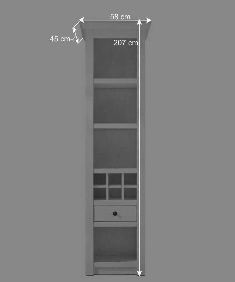 Beleuchtete Wohnwand Chelles im weißem Landhausstil (vierteilig)