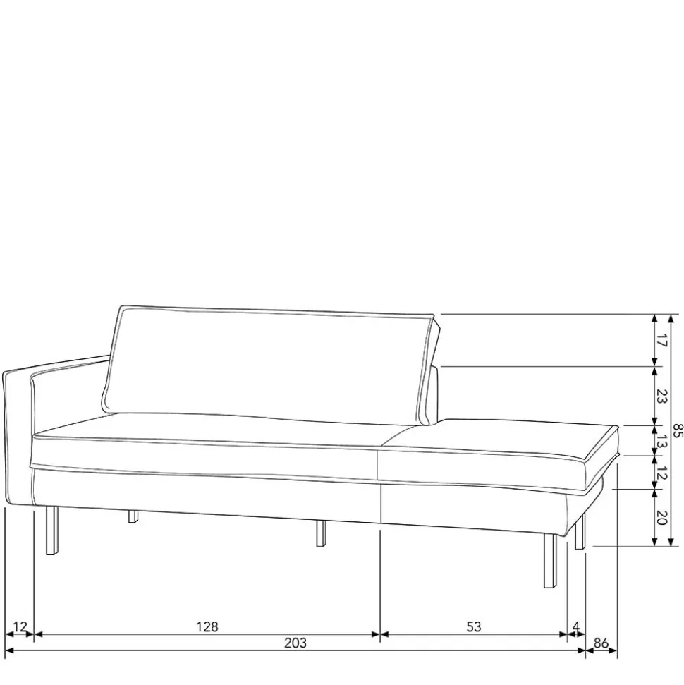 Bequemes Daybed mit Samt Nustra in Gelb