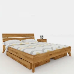 Übergroßes Holzbett mit Bettkästen - Eavy II