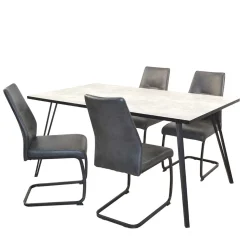 Beton Optik Tisch & Schwingstühle - Grenados (fünfteilig)