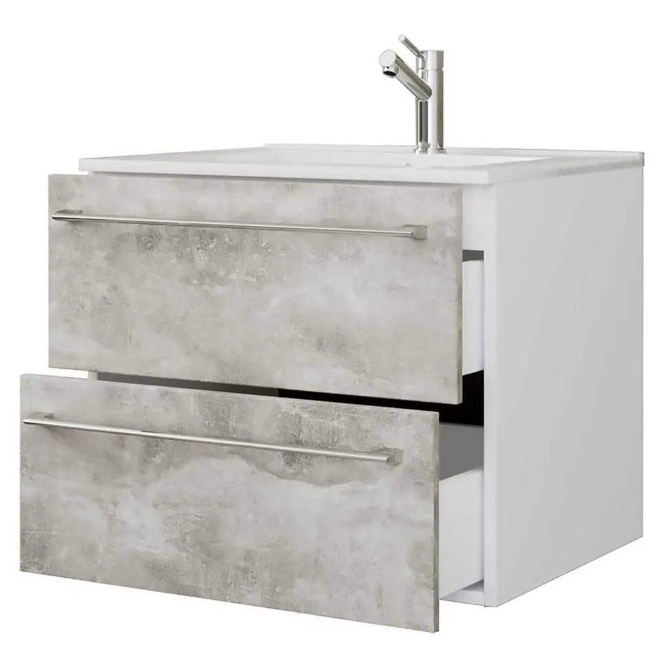 Betonoptik Badezimmermöbel Set - Salvadore (vierteilig)