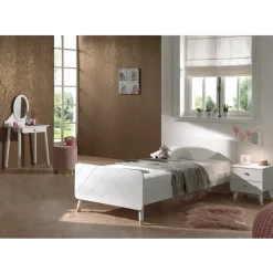 Bett & Nachttisch & Schminktisch - Zimventa (dreiteilig)