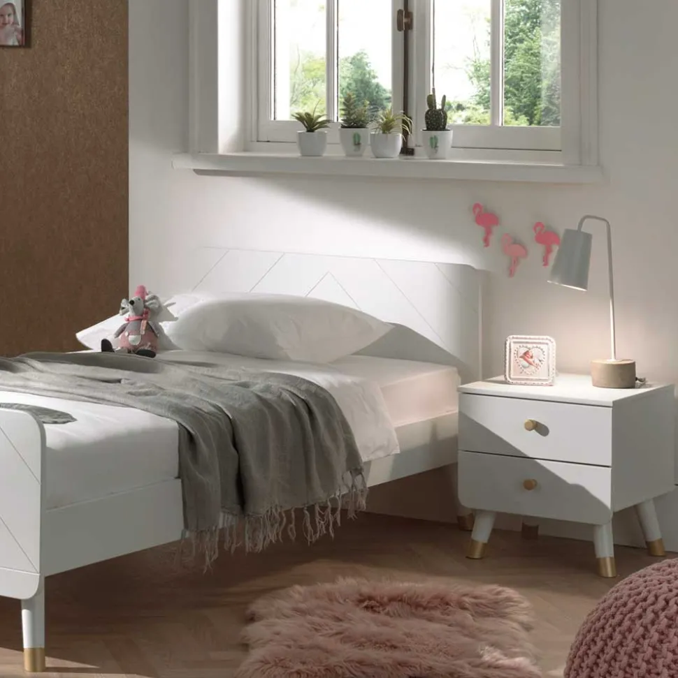 Bett & Nachttisch & Schminktisch - Zimventa (dreiteilig)