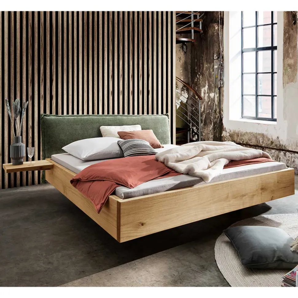 Bett - schwebende Optik mit Ablagen - Bolizia (dreiteilig)