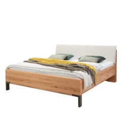 Bett Anlage in Kernbuche & Beige - Krofun I (dreiteilig)