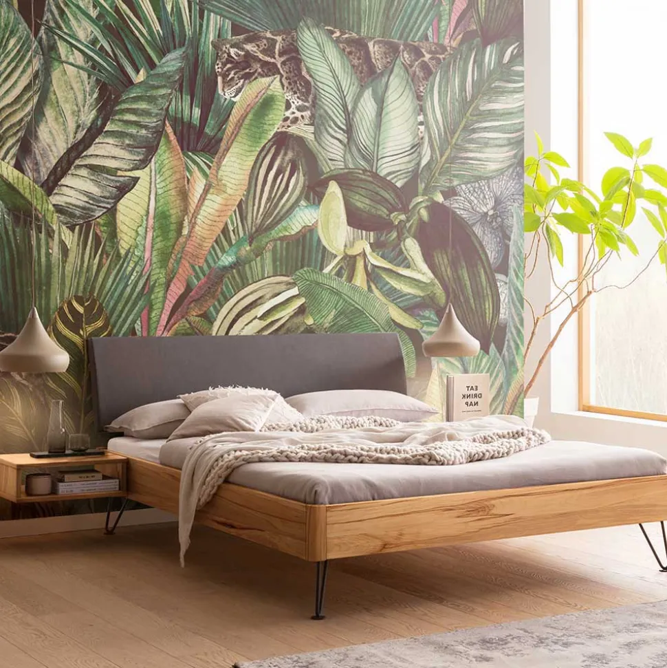 Bett aus Massivholz Wildbuche geölt - Francais