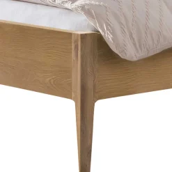 Bett aus Wildeiche Holz & Kunstleder - Vinessia