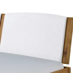 Bett aus Wildeiche mit Kunstleder - Cubus