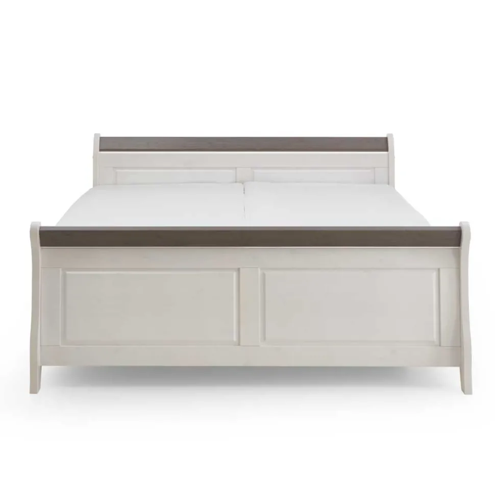 Bett Caneon in Weiß Grau