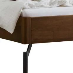 Bett in Nussbaum Braun & Anthrazit - Ayero (dreiteilig)