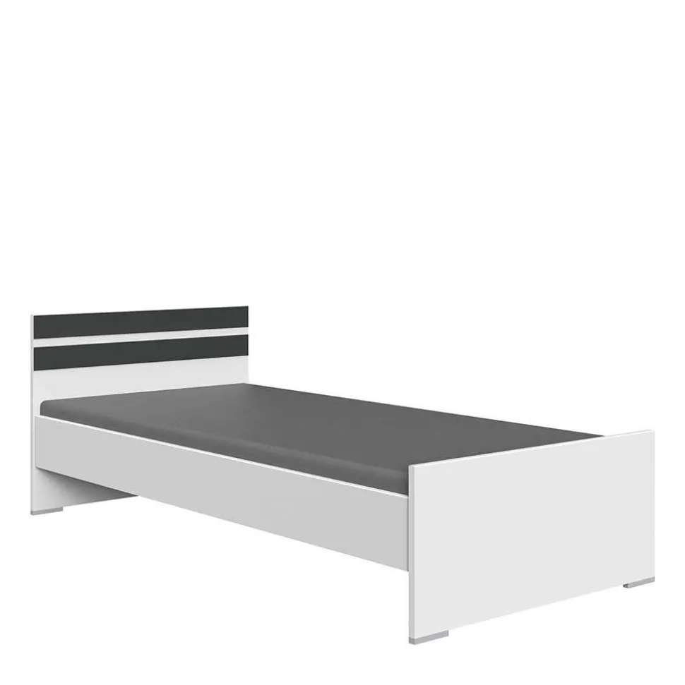 Bett in Weiß mit Dunkelgrau - Tamba