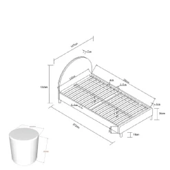 Bett mit hohem halbrundem Kopfteil - Skylab