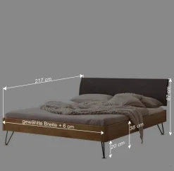 Bett mit Kopfteil gepolstert Kunstleder Anthrazit - Catrizia