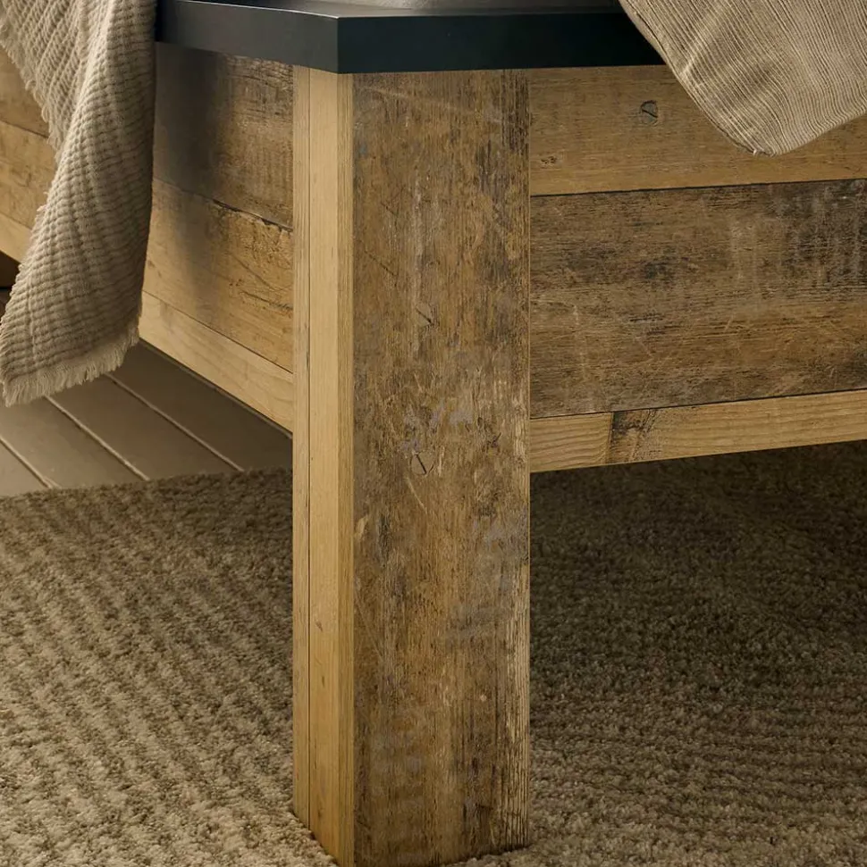 Bett mit Nachtkonsolen & Schrank - Naiavio (vierteilig)