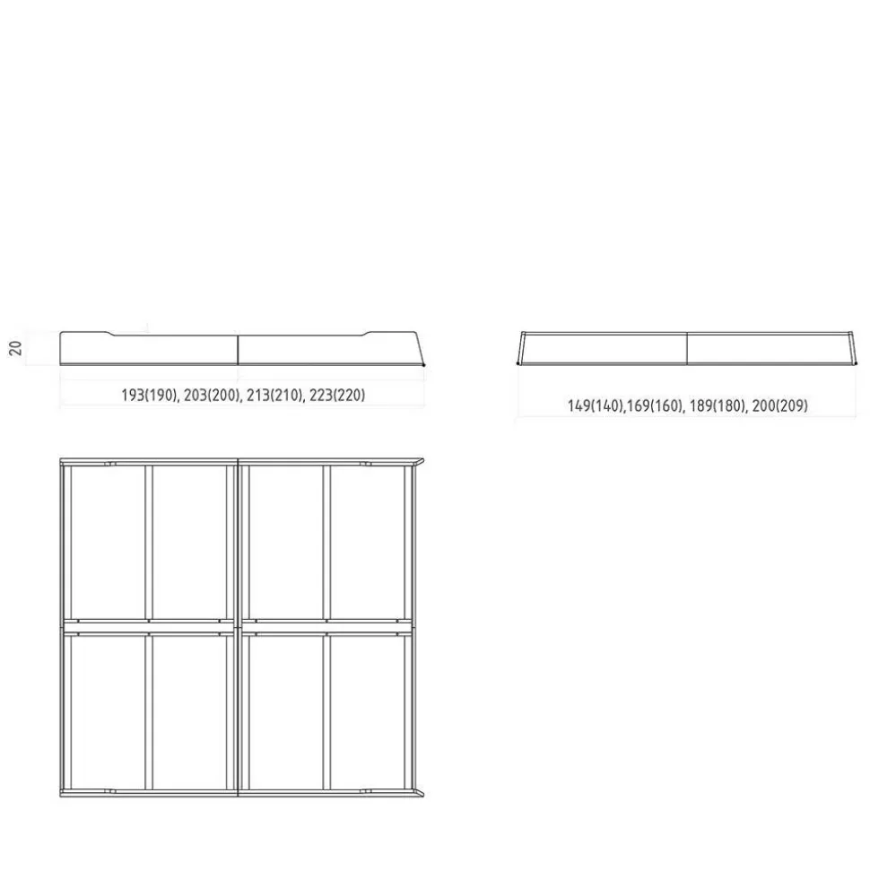Bett ohne Kopfteil aus Kernbuche Massivholz - Bracco