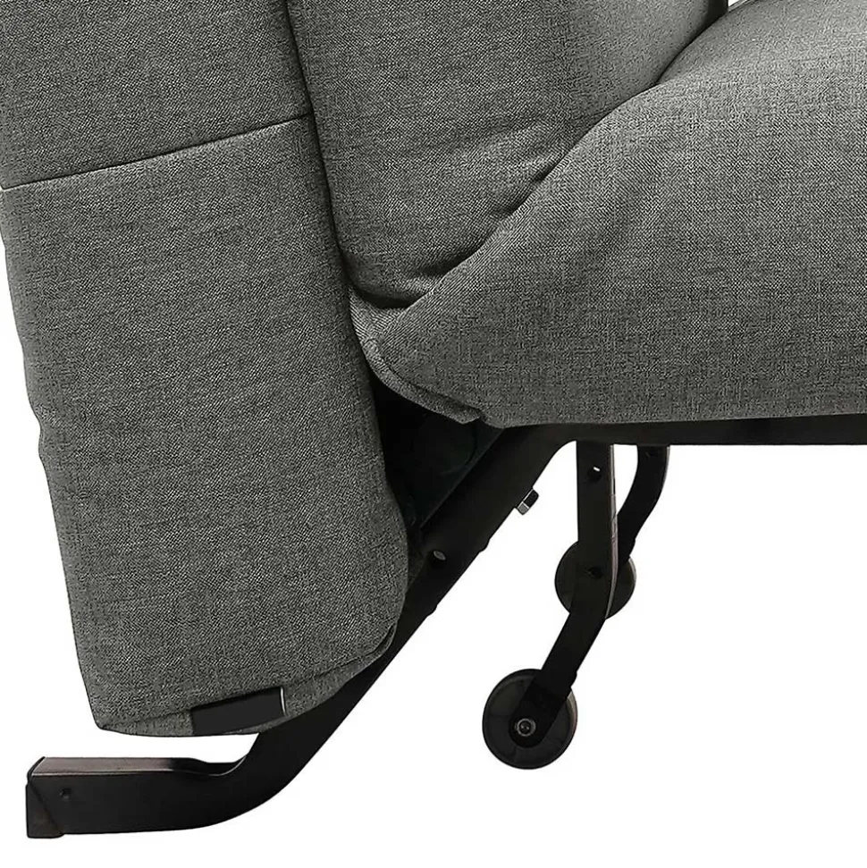 Bettcouch ohne Armlehnen in Hellgrau Stoff - Mariolina