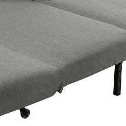 Bettcouch ohne Armlehnen in Hellgrau Stoff - Mariolina