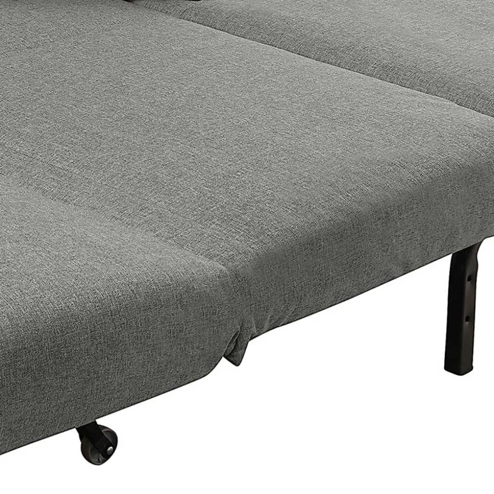 Bettcouch ohne Armlehnen in Hellgrau Stoff - Mariolina