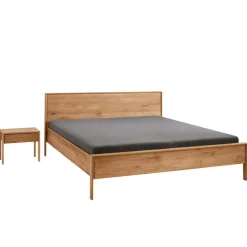 Bettgestell und Nachtkommoden aus Holz - Waving (dreiteilig)