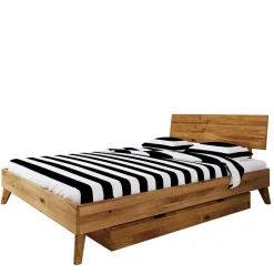 Bettkasten Einzelbett aus Wildeiche Holz - Eavy II
