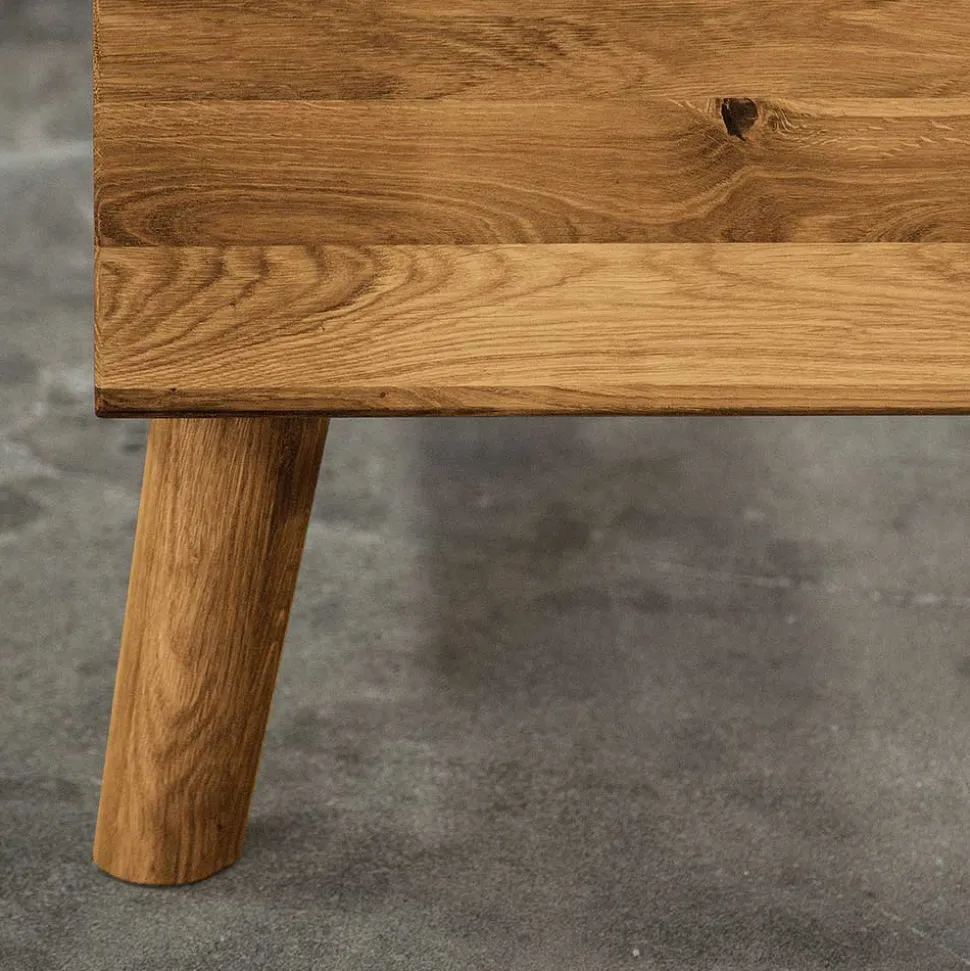 Bettkasten Einzelbett aus Wildeiche Holz - Eavy II