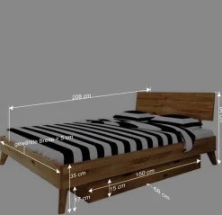 Bettkasten Einzelbett aus Wildeiche Holz - Eavy II