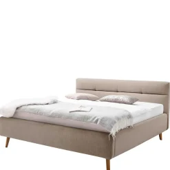 Bettkasten Polsterbett in Beige & Eiche - Stroy