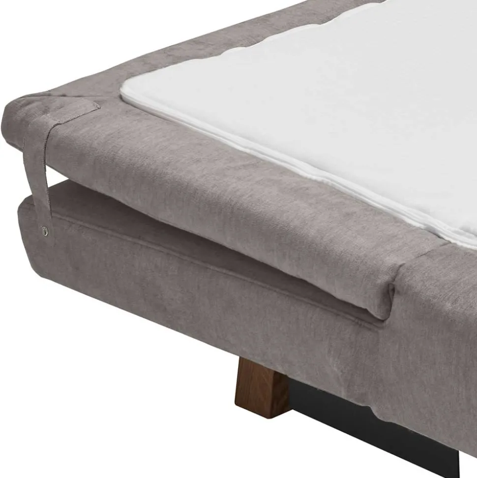 Bettsofa in Beigegrau mit Eiche - Eraldo