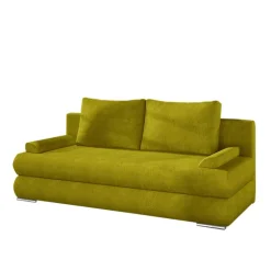 Bettsofa in Currygelb Samtstoff - Bruce