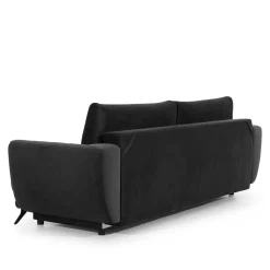 Bettsofa in Grau Stoff in Vintage Optik - Salcina