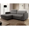 Bettsofa L-Couch in Grau Samtbezug - Lionel
