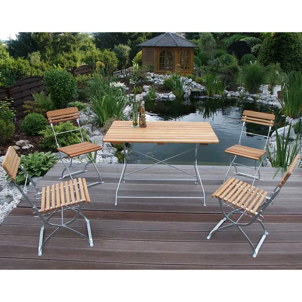 Biergarten Sitzgruppe für 4 Personen - Bray (fünfteilig)